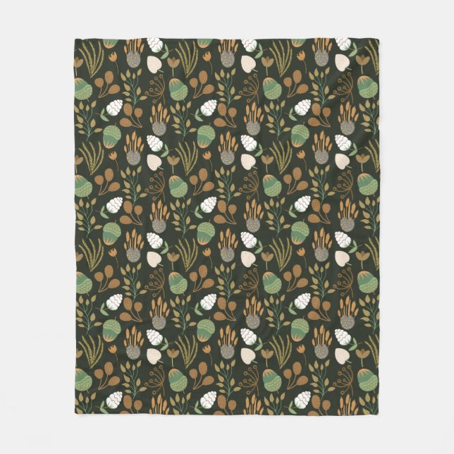 Dark Carrots And Nuts Pattern Fleece Blanket (Front)