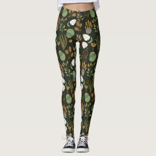 Dark Carrots And Nuts Pattern Leggings