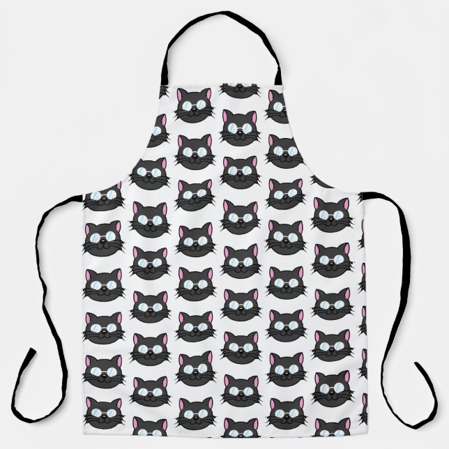Dark Cat Black Cat Grey Cat Wearing Glasses Apron (Front)