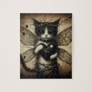 Dark Cat Fairy Jigsaw Puzzle