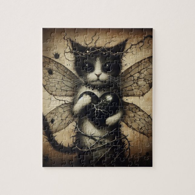 Dark Cat Fairy Jigsaw Puzzle (Vertical)
