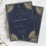 Dark Celestial Sun and Moon Bridal Brunch Shower Invitation<br><div class="desc">Step into the enchanting realm of love with our Celestial-themed Bridal Invitation, a celestial ballet of elegance and mystique. Against an antique navy background, a golden border adds a touch of regal charm. Each corner of the invitation is adorned with delicate stars, creating a celestial frame that captures the ethereal...</div>