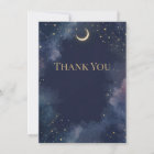 Dark Celestial Thank You Card | Crescent Moon