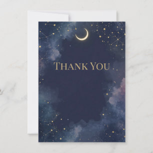 Dark Celestial Thank You Card Crescent Moon