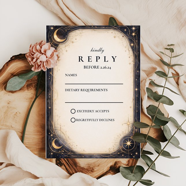 Dark Celestial Wedding RSVP Card (Creator Uploaded)