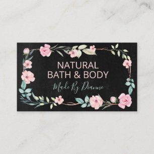Dark Chalkboard Wreath Handmade Spa, Bath And Body Business Card