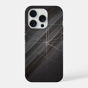 Dark Charcoal Geometric Architectural Line Art  iPhone 15 Pro Case