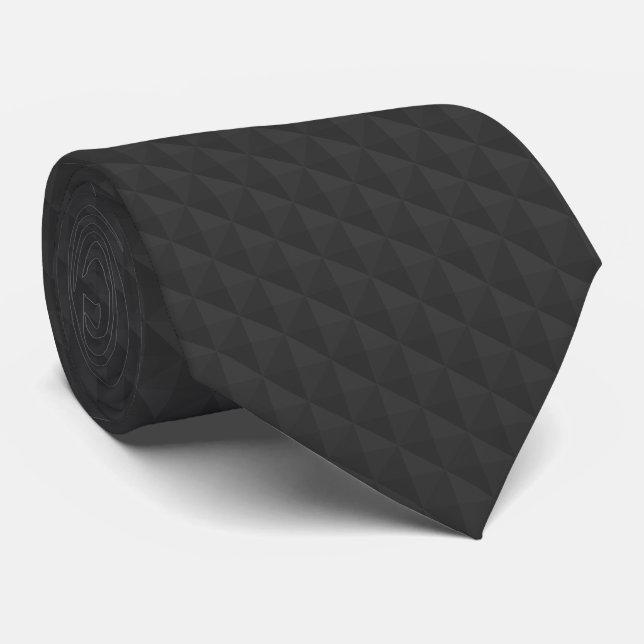 Dark Charcoal Grey Pattern Tie (Rolled)
