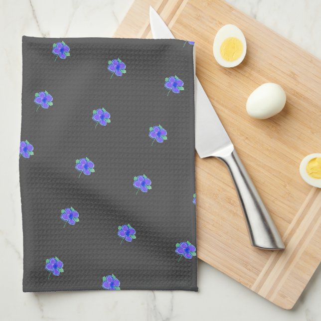 Dark charcoal grey tea towel (Quarter Fold)