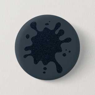 Dark Charcoal Ink Splatter Button – Customisable