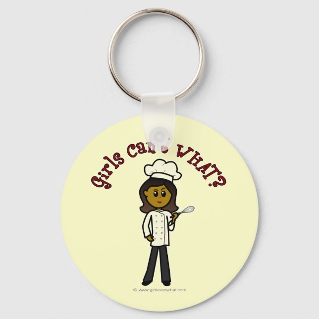 Dark Chef Girl Key Ring (Front)
