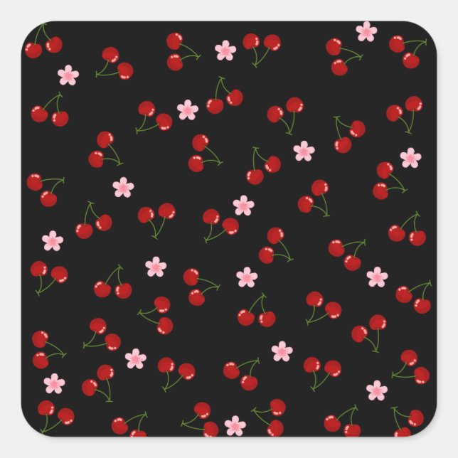 Dark Cherries Square Sticker (Front)
