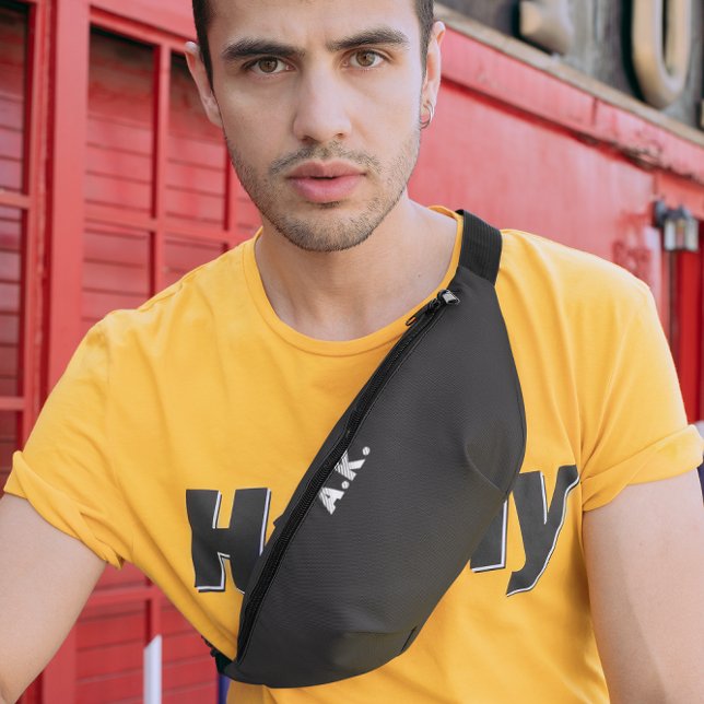 Dark Chocolate Brown Modern Monogram Fanny Pack (Creator Uploaded)