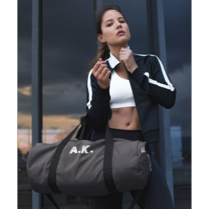 Dark Chocolate Brown White Monogram Duffle Bag
