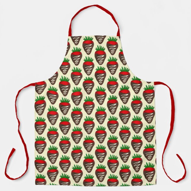 Dark Chocolate Covered Strawberry Dipped Fruit Apron (Front)