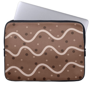 Dark Chocolate Drizzle and Sprinkles Pattern Laptop Sleeve