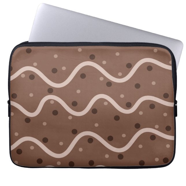 Dark Chocolate Drizzle and Sprinkles Pattern Laptop Sleeve (Front)