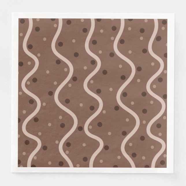 Dark Chocolate Drizzle and Sprinkles Pattern Napkin (Front)