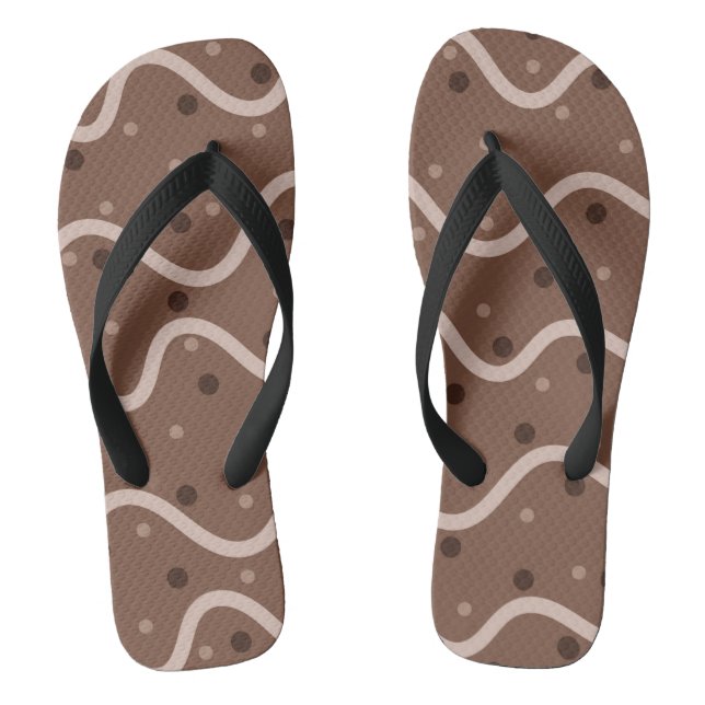 Dark Chocolate Drizzle and Sprinkles Pattern Thongs (Footbed)