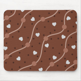 Dark Chocolate Heart Speckled Pattern Mouse Pad
