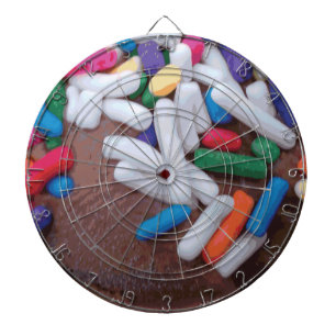 Dark Chocolate Ice Cream with Rainbow Sprinkles Dartboard