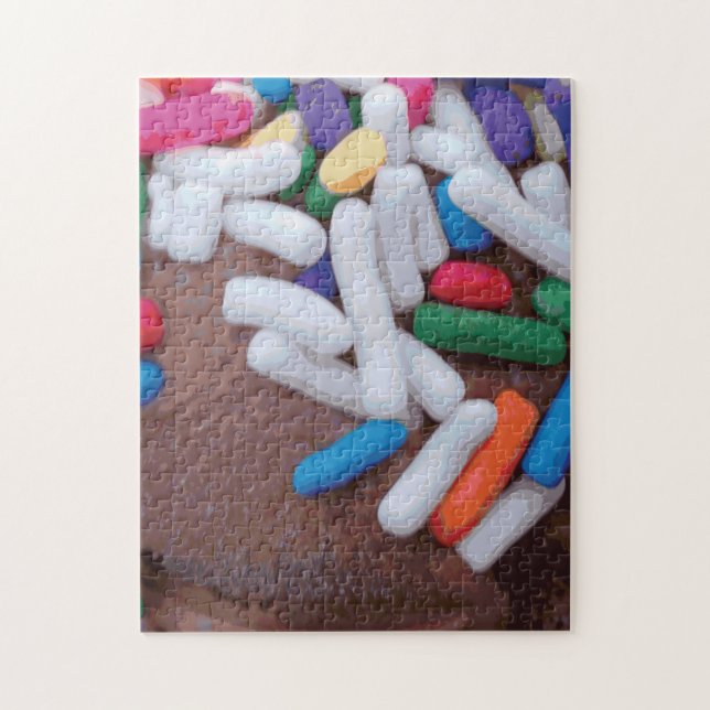 Dark Chocolate Ice Cream with Rainbow Sprinkles Jigsaw Puzzle (Vertical)