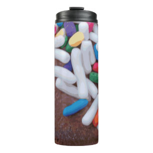 Dark Chocolate Ice Cream with Rainbow Sprinkles Thermal Tumbler