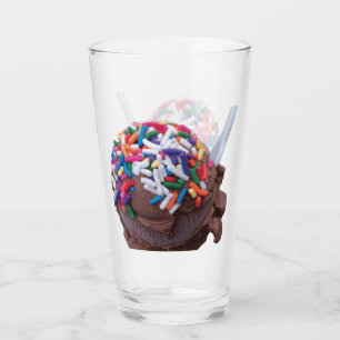 Dark Chocolate Ice Cream with Sprinkles Glass