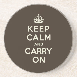 Dark Chocolate Keep Calm and Carry On Coaster