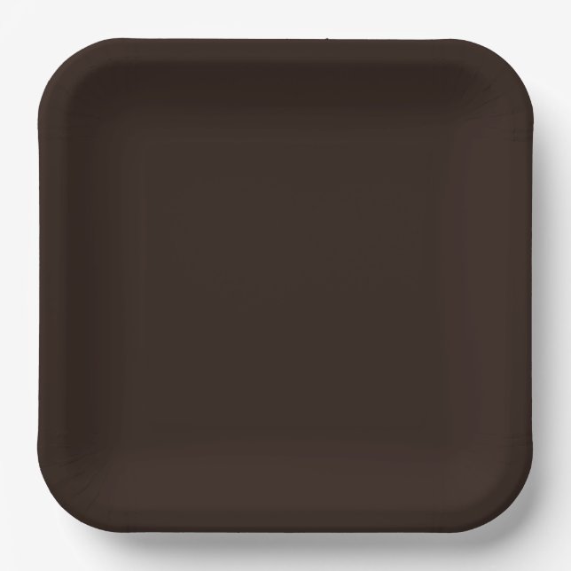 Dark Chocolate, Solid Brown, Dark Brown  Paper Plate (Front)