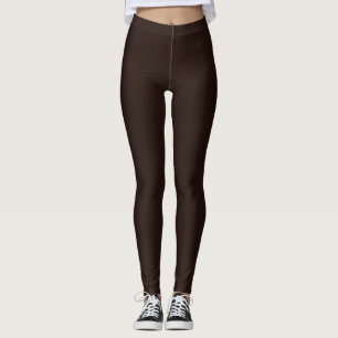 Dark Chocolate, solid dark brown Leggings