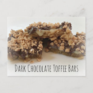 Dark Chocolate Toffee Bars Postcard