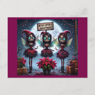 Dark Christmas Plum Fairy's Holiday Postcard