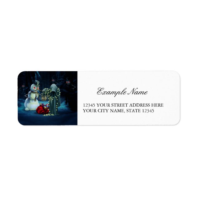 Dark christmas time return address label (Front)
