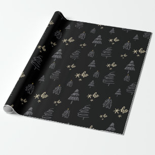 Dark Christmas Tress Wrapping Paper