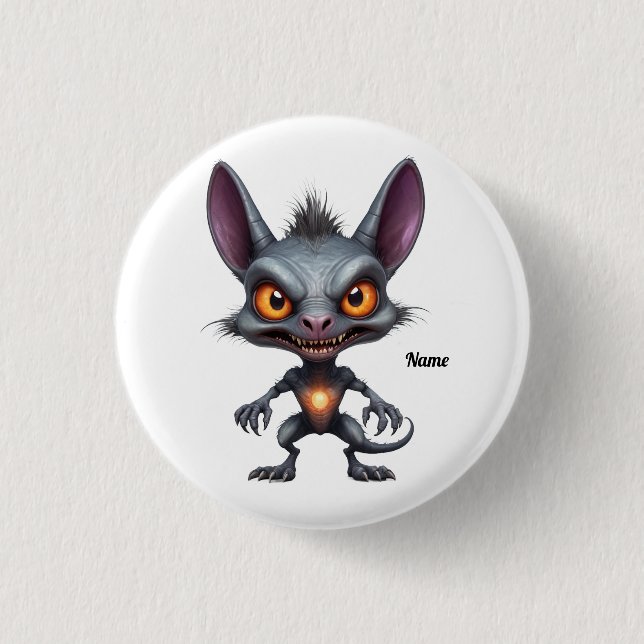 Dark Chupacabra Art Halloween Fantasy Creature  3 Cm Round Badge (Front)