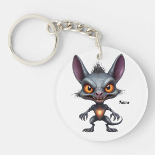 Dark Chupacabra Art Halloween Fantasy Creature Key Ring