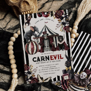 Dark Circus CARN-EVIL Halloween Party Invitation