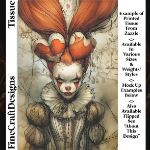 Dark Circus Queen Hearts Harlequin DZ2L Decoupage Tissue Paper