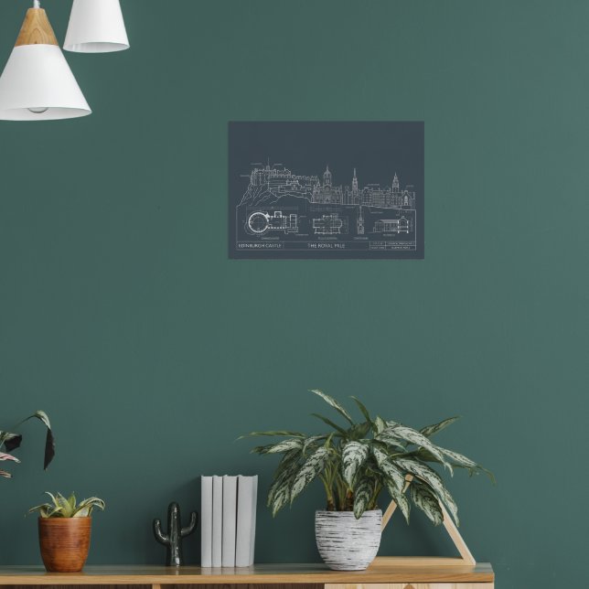 Dark City Blueprint Architecture Poster (Living Room 1)