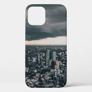 DARK CLOUD ABOVE CITY BUILDINGS iPhone 12 CASE