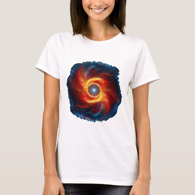 Dark Clouds And Flames Surround A Spinning Orb T-Shirt (Front)