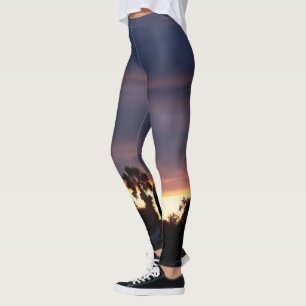 dark clouds at sunset on leggings