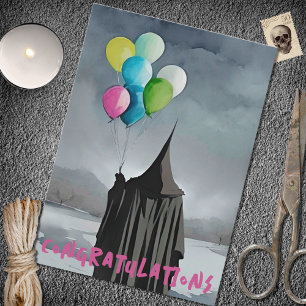 Dark Clouds & Balloons Gothic Birthday Card