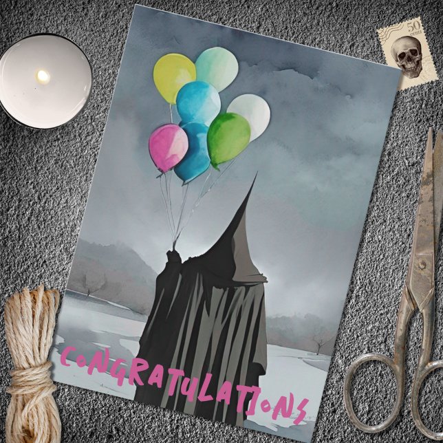 Dark Clouds & Balloons Gothic Birthday Card (Creator Uploaded)