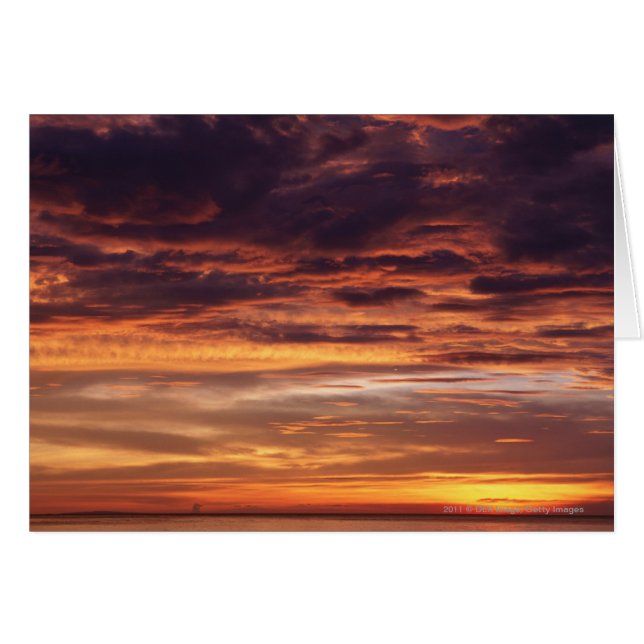 Dark clouds in orange streaked sky (Front Horizontal)