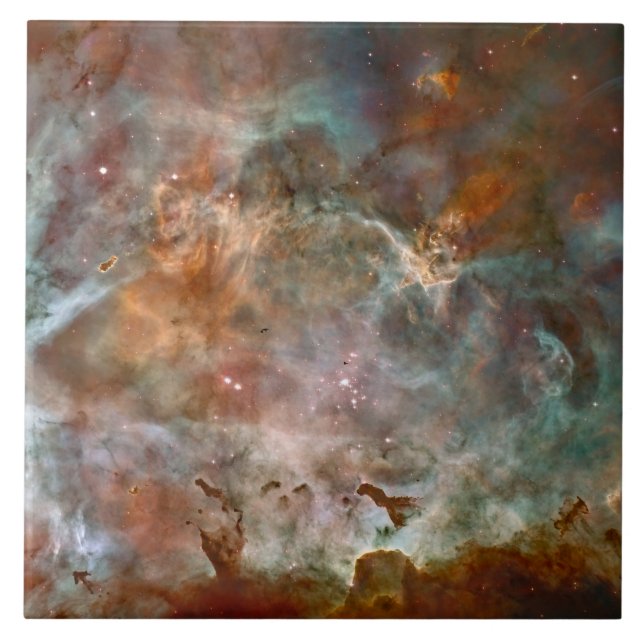 Dark Clouds of Carina Nebula Hubble Space Ceramic Tile (Front)