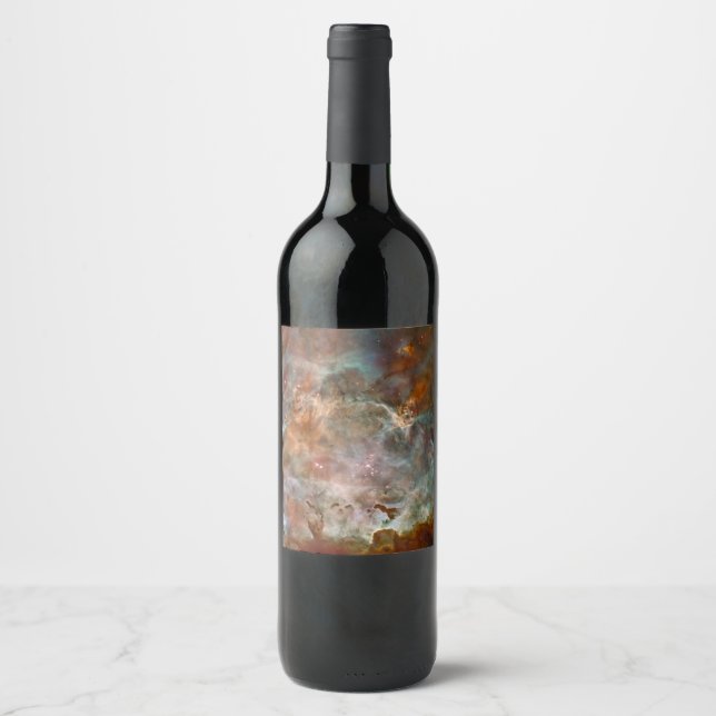 Dark Clouds of Carina Nebula Hubble Space Wine Label (Front)