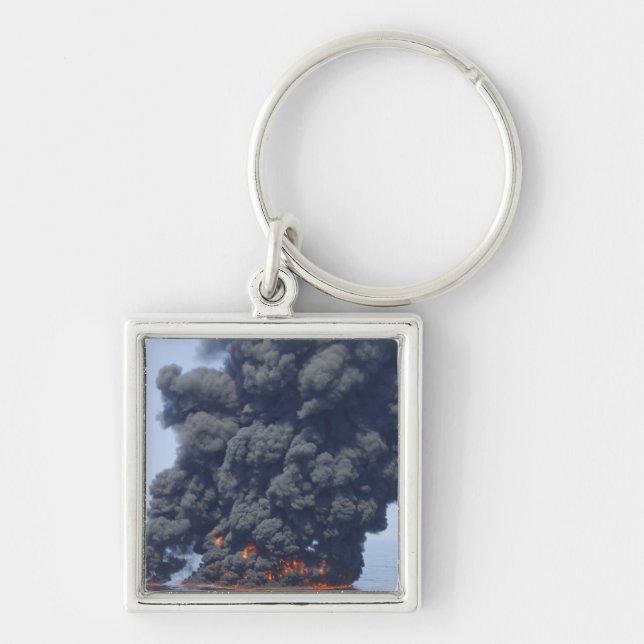 Dark clouds of smoke and fire emerge 2 key ring (Front)