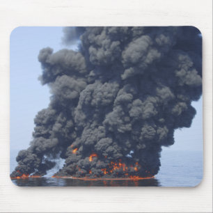 Dark clouds of smoke and fire emerge 2 mouse pad